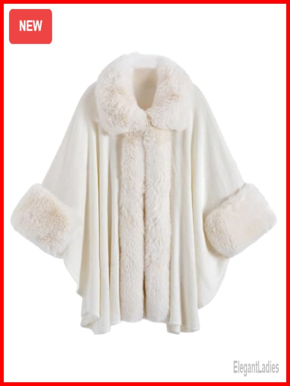 Faux Fur Shawl Wrap Women Winter Poncho Cape Oversized Cardigan